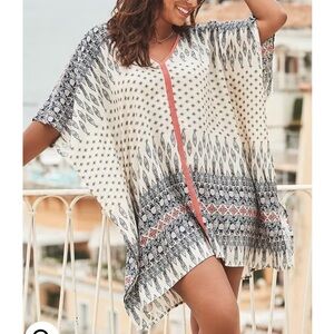 Swimsuits For All Kelsea Blue Boho Coral Hippie Plus Size 18/20 Cover Up Tunic